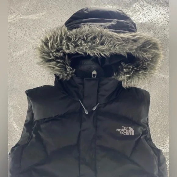The North Face Puffer Vest Prodigy 600 Goose Down SM Fur hood - Picture 2 of 8